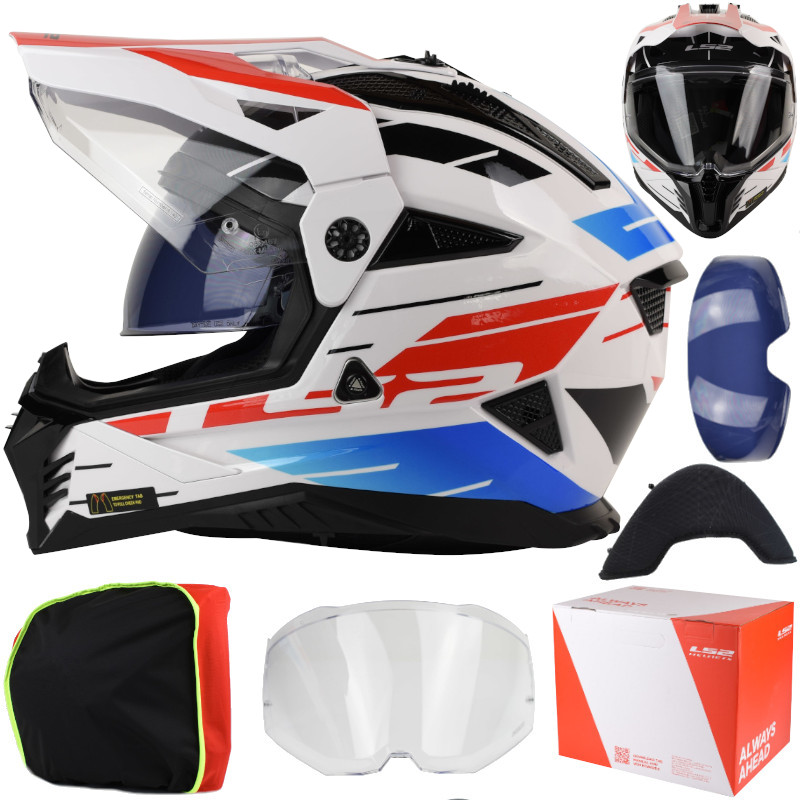 Kask LS2 MX702 Pioneer II Namib White Blue Red